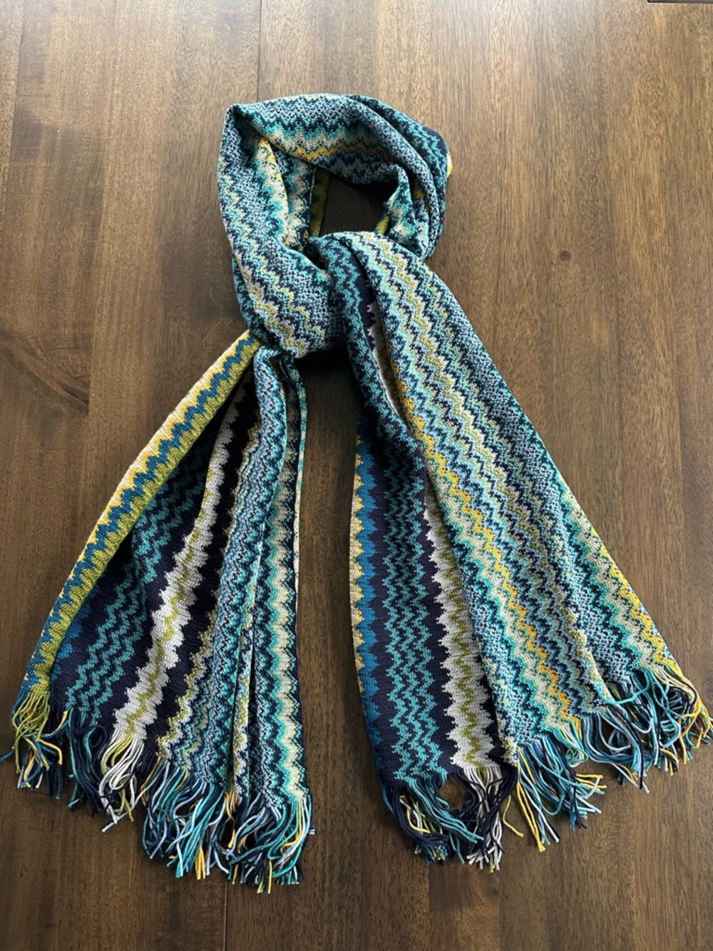 Missoni Multicolor Knit Scarf with Fringe made in Italy!🇮🇹